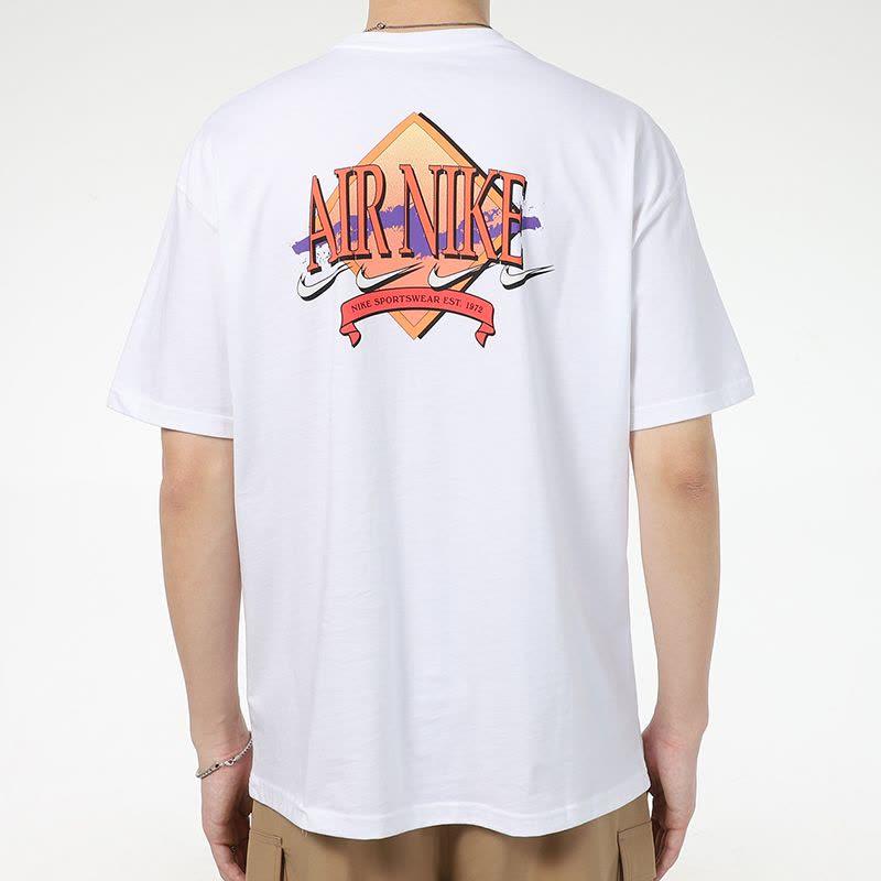 Nike Sportliches T-Shirt mit Rundhalsausschnitt und Air-Logo-Print für Herren, Weiß, DD1377-100