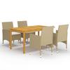 VidaXL 5-Piece Garden Dining Set Table and Patio Dining Chairs Garden Lounge Outdoor Dining Furniture 3067763