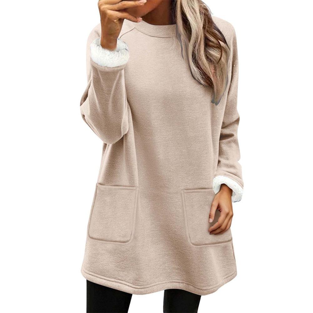 Women s Round Neck Long Sleeve Tunic Loose Fit Casual Christmas 3D Printed Sweatshirt Dress S абрикосовый