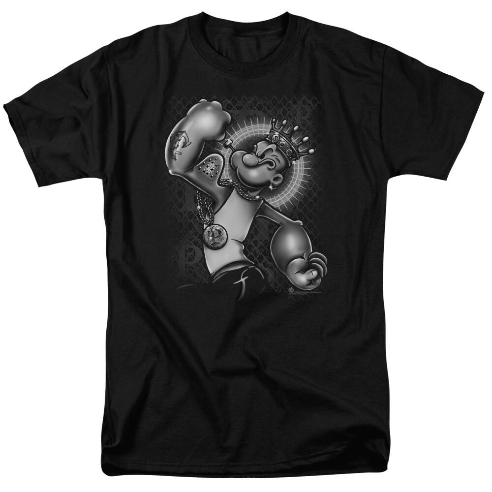 Popeye Spinach King T Shirt Licensed Comic Book Cartoon Tee Black M
