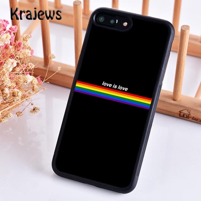 Krajews Gay Lesbian LGBT Rainbow Pride Soft Phone Case For iPhone 17 Air 16 15 14 plus 11 12 13 pro max coque Fundas