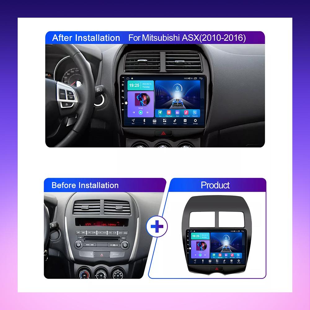Autorádio 2 DIN Android Carplay pro Mitsubishi ASX 1 2010-2016 multimediální přehrávač hlavní jednotka stereo GPS navigace BT WIFI 4+64GB