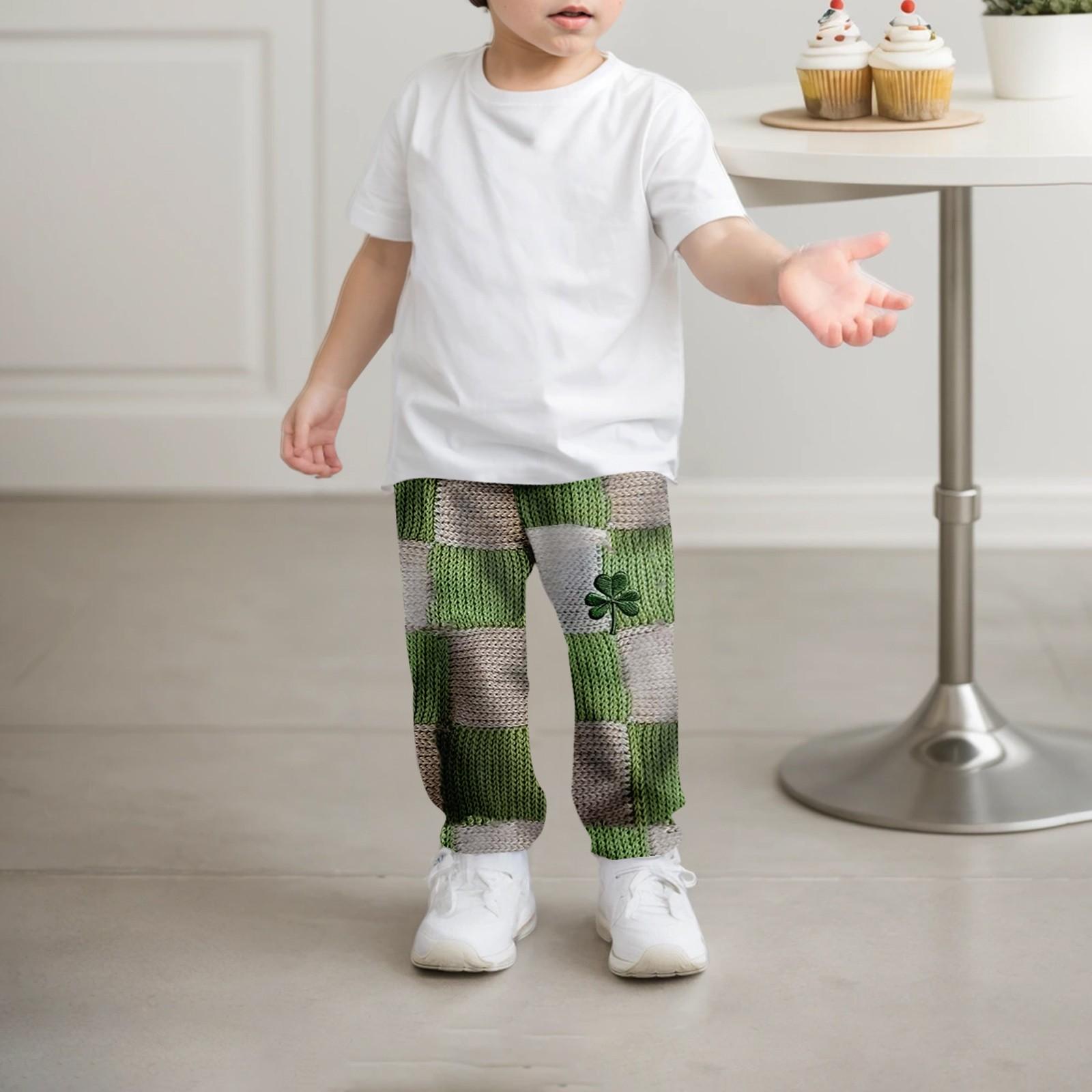 

Детская мода, рождественские свободные однотонные повседневные спортивные штаны с завязками на талии для отдыха 150 зелёный