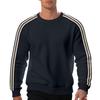 Loose Thin Seven Stripes Mens Waffle Crew Neck Casual Sports Breathable Sweatshirt