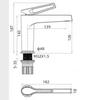 Bathroom Undermount Basin Faucet Waterfall Spout,Cold and Hot Mixer, Hollow-Out Handle, tap White