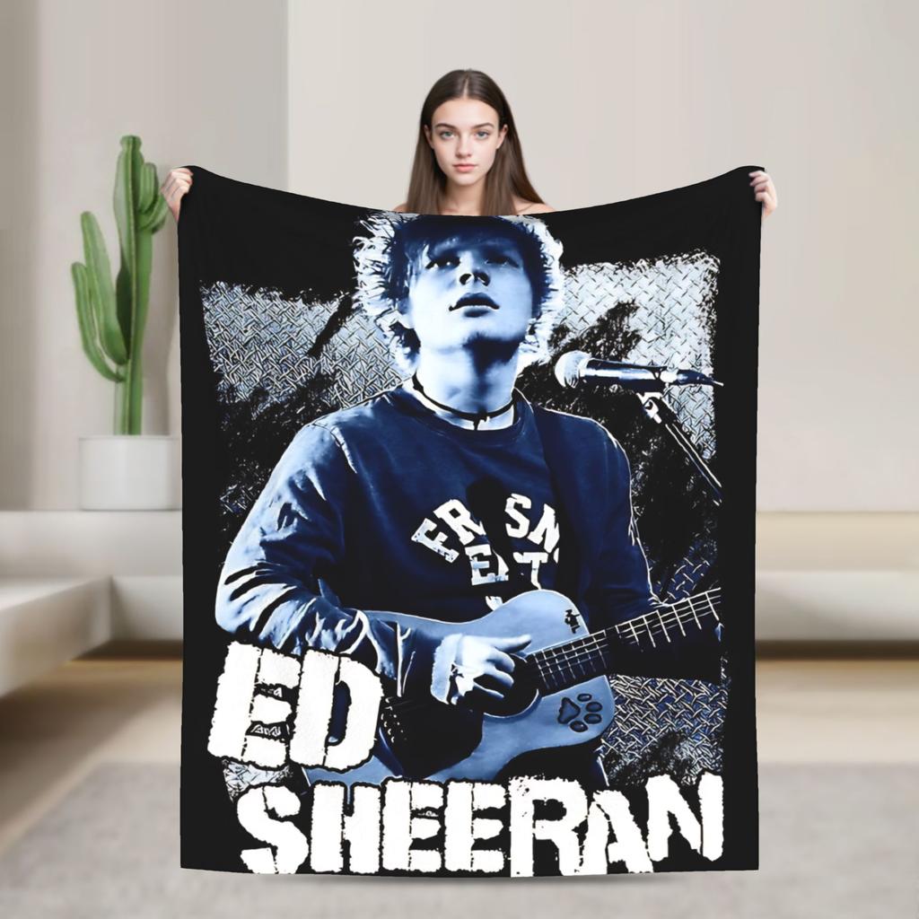 Ed Sheeran Tour Flannel Blanket Soft Warm Throw Blanket for Couch Bed Picnic Print Bedspread Sofa Bed Cover