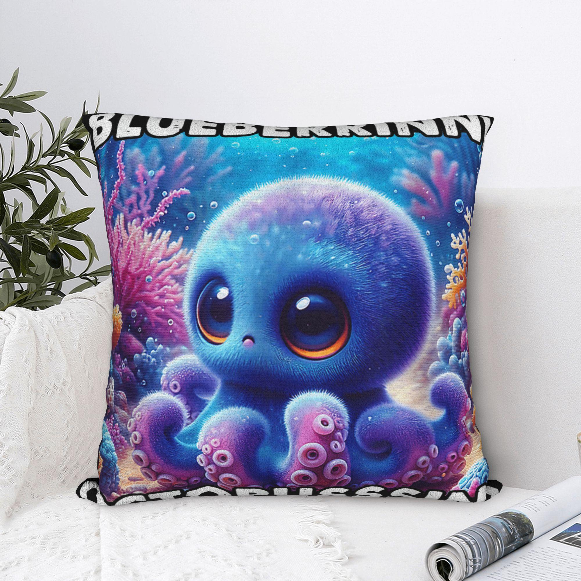 Pandara Jewelry Unisex Blueberrinni Octopussini - Italian Brainrot Meme Pillowcases Morden Pillow Case For Office Car Home Decor Soft Pillow Cover