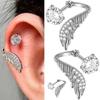 Creative Angel Wing Studs Earrings Stainless Steel Geometric Earrings Ear Jewelry Suitable for Elegant Women Daily Wear