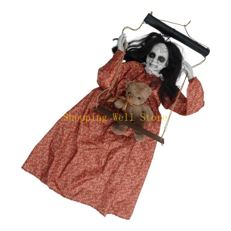 KX4B Sound Activated Ghostly Doll with Glowing Eye For Outdoor Halloween Decoration