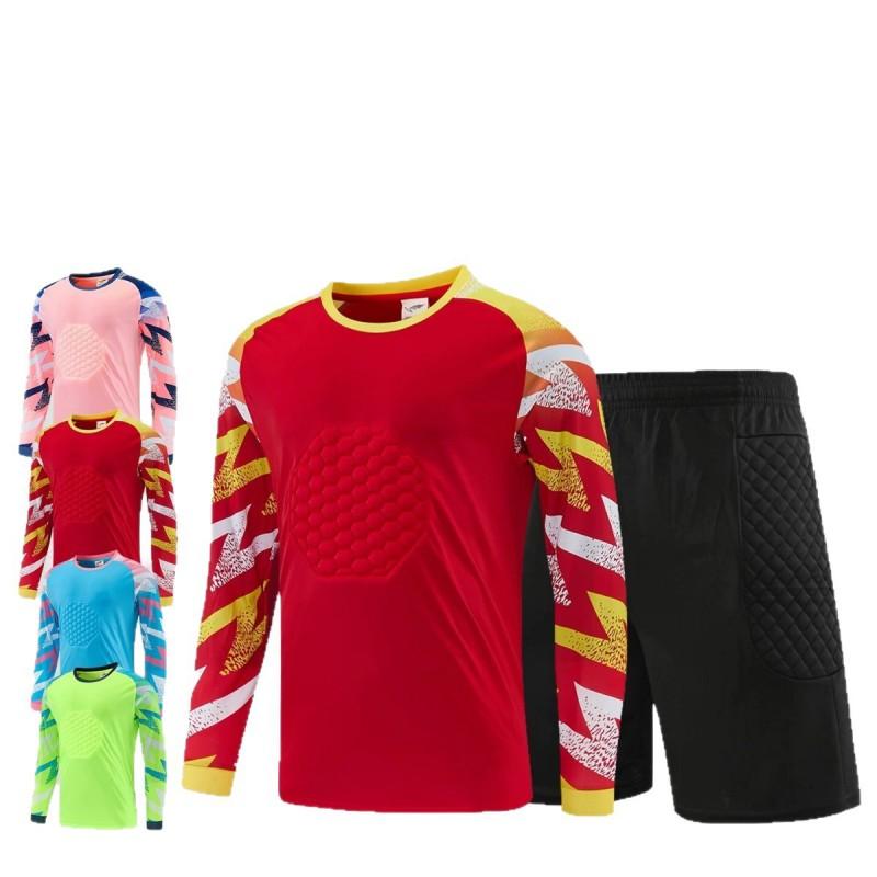 Mens Long Sleeve Soccer Goalkeeper Training Set With Padded Protection Breathable Quick Dry Basketball Volleyball