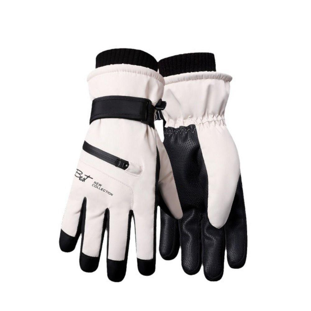 Thicken Winter Ski Gloves with Storage Bag Card Holder Gloves Snowboard Gloves Girls