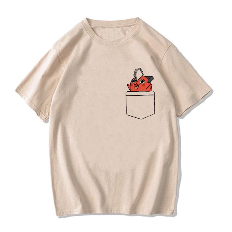 Chainsaw Unisex T Shirt Unisex EU Unisexga Cartoon Pochita Tshirt Japanese Anime Makima Harajuku Graphic Tees Clothing Tops Tshirt