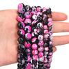 6/8/10mm Natural Stone Hot Pink Fire Agate Beads Round Loose Beads For DIY Jewelry Making Crafts Bracelet Necklace Accessories