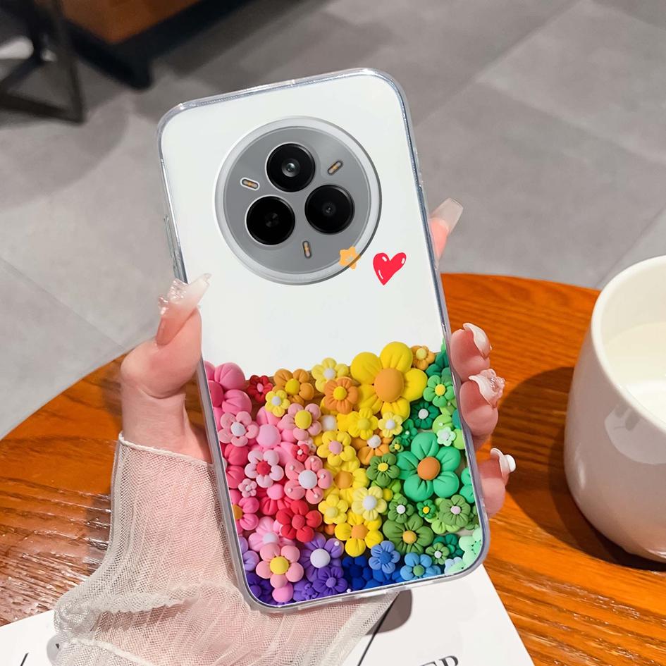 

Для Oppo Reno 13 10 Relame 10 11 13 14 P1 P2 Pro Plus чехол для телефона милый котенок динозавр прозрачный силиконовый TPU премиум-защита чехлы для Oppo Capa Oppo A5 Pro 5G