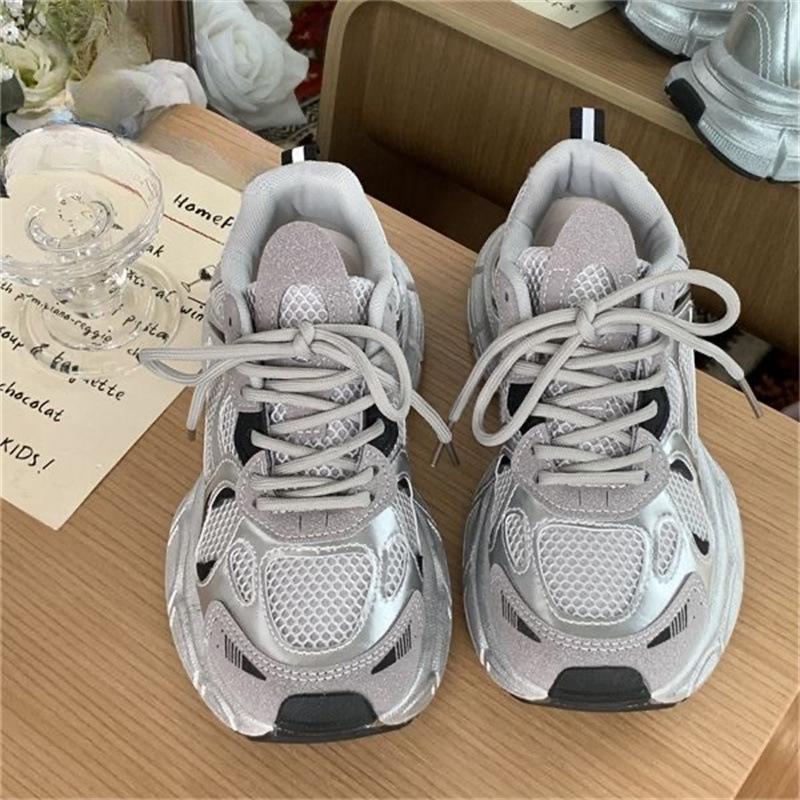 Ladies Lightweight Mesh Thick Sole Sneakers Summer Breathable Casual Student Footwear