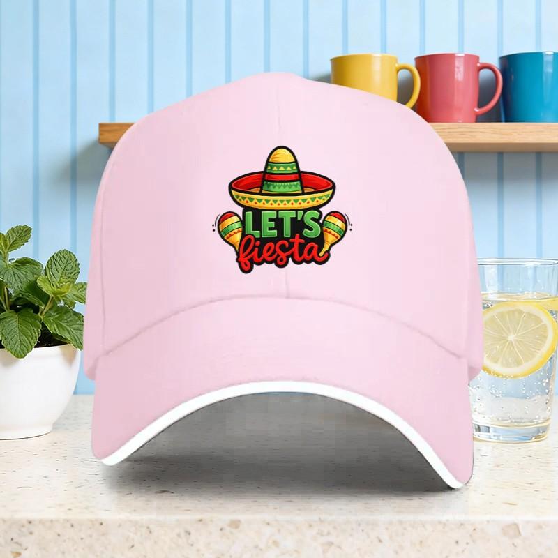 Lets Fiesta Sombrero Maracas Baseball Cap Adult Cotton Casual Fiesta Party Hat for Unisex