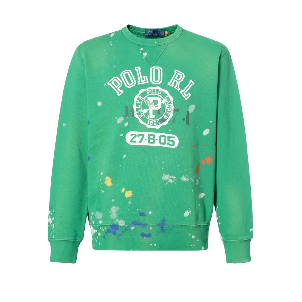Polo Ralph Lauren Ss22 Logo Letter Number Print Crewneck Pullover Sweatshirt Men Sweatshirt Green 710865024-001