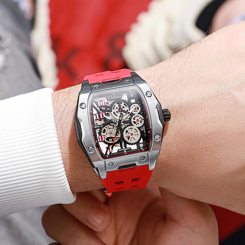 Men's Watches Fashion Skeleton Mechanical Sports Watches Luminous Waterproof Tourbillon Automatic Steel Watches