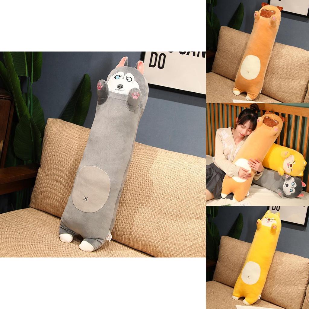 Cute Cartoon Shiba Inu Husky Long Hugging Pillow Soft Plush Dog Bed Pillows For Girls Gift 70cm 90cm 1.1m