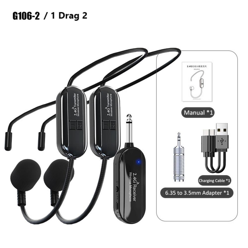 With Transmitter Receiver 2.4G Wireless Microphone Amplifier Voice Speaker  Fitness Trainer