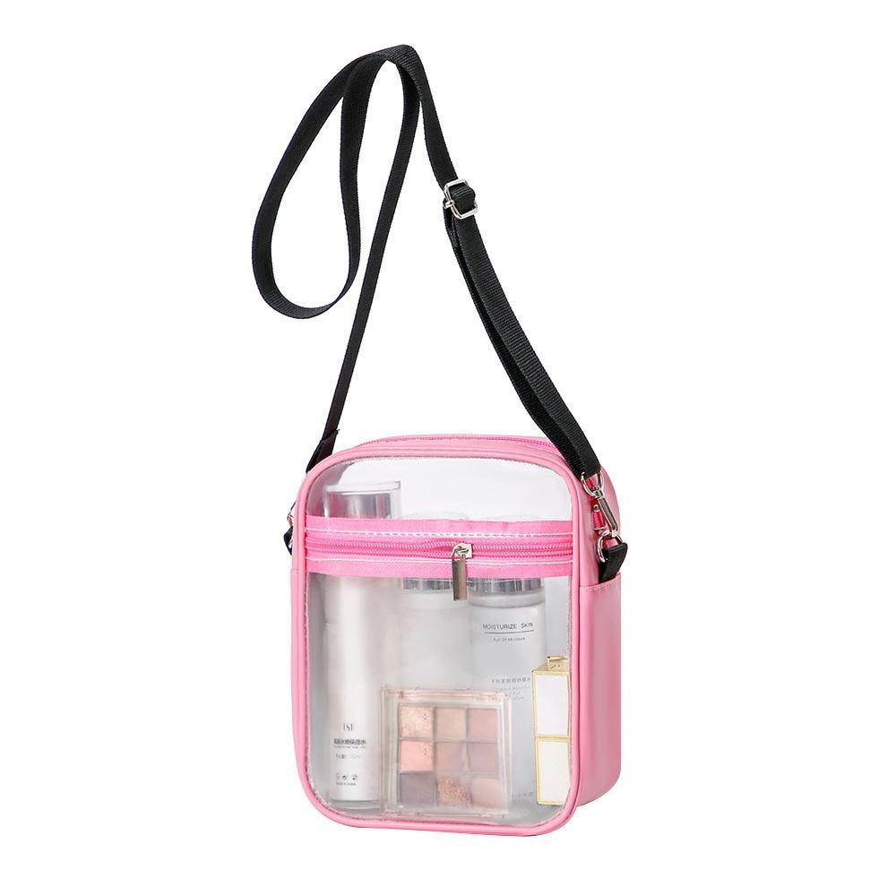 

Square Women Handbag Storage Bag Waterproof Crossbody Bag Cute PVC Transparent Bag Women розовый