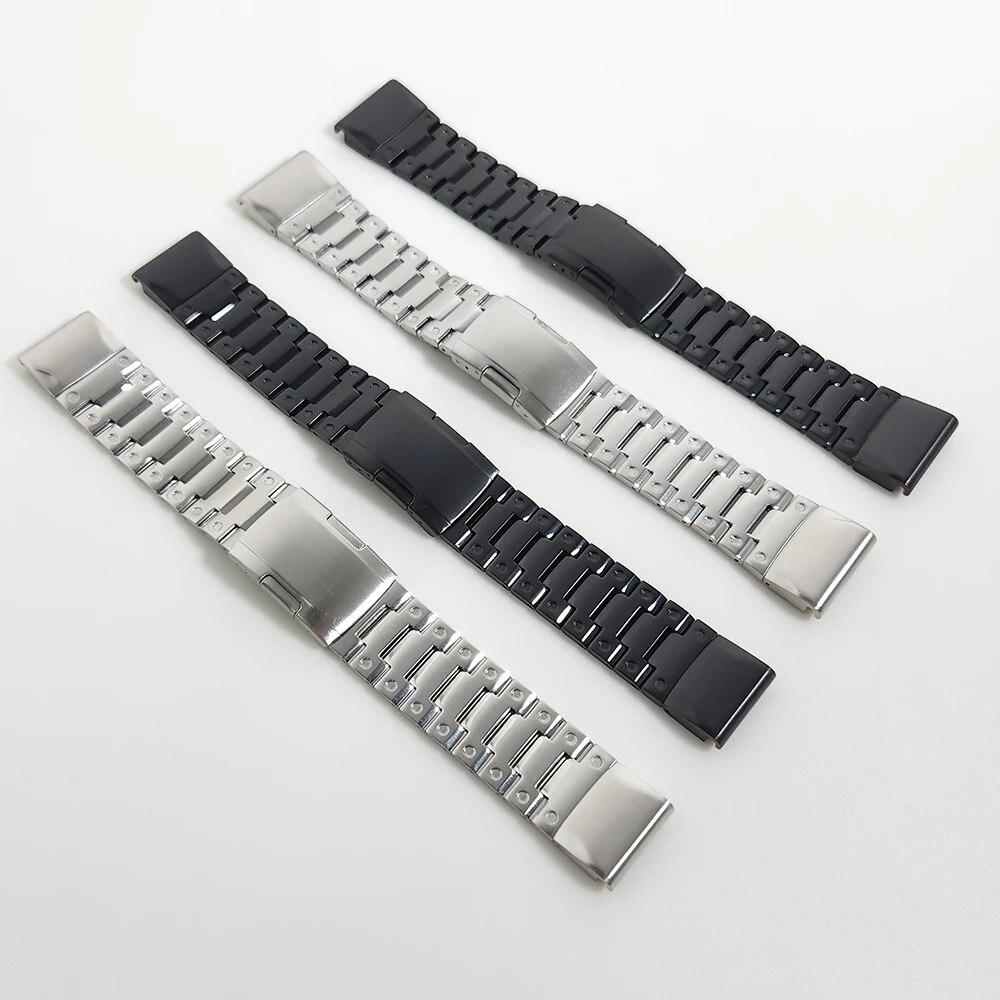 22mm 26mm Metal Stainless Steel Strap Modification Wristband For Garmin Tactix 7 Pro/Tactix Delta Solar Quickfit Watch Band Accessories