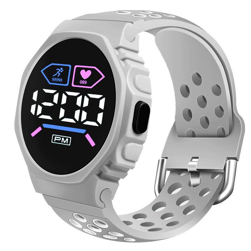 Student Electronic Watch Round LED Wrisewatch Sports Digital Men and Women Waterproof Fashion Large Screen Beads