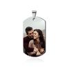 Personalized Stainless Steel Military Tag Photo Necklace with Laser Engraving for Couples