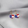 Trendy Geometric American Flag Drip Oil Earrings for Women - Independence Day Ear Cuffs