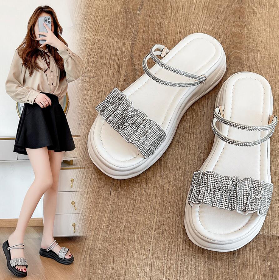 Women Slippers Girls Wedges Flip Flops Sandals Heels Outdoor non-slip Ladies Slides Beach Shoes Casual Breathable sandals