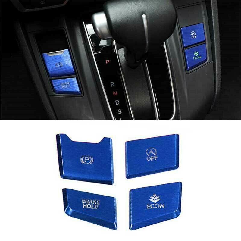 Aluminum Blue 4X Gear Shift Button Sticker Trim For Honda CR-V CRV 2017-