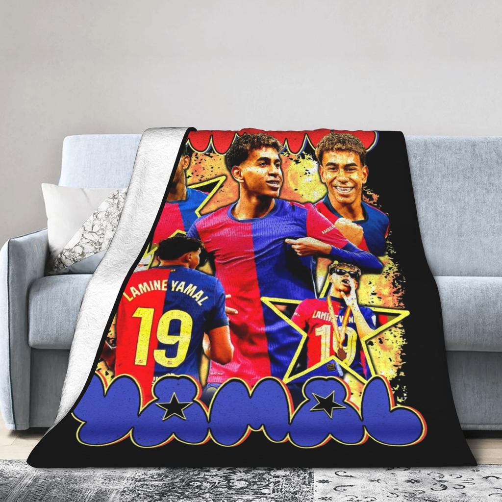 Lamine Y-Yamal Decken Fußball Soccer Flanell Neuheit Warme Überwurfdecke für Zuhause Restaurant Textil Dekoration