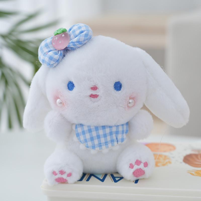 

Adorable Bunny Plush Toy Soft Cotton Filled Keychain With Cute Rabbit Design White Dog