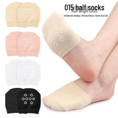 Women's Breathable Mesh Forefoot Socks - Non-Slip, Sweat-Absorbent, Solid Color Half Socks