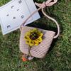 Handwoven Straw Bag Naked Bag Children's Flower Child Straw Bag Messenger Bag Cloud Bag Fashionable and Versatile