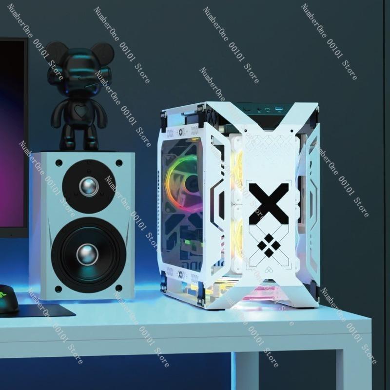 Gaming Desktop Water-cooled PC Case,Compatible with Multiple Hardware Configurations,Transparent Side Panel Display