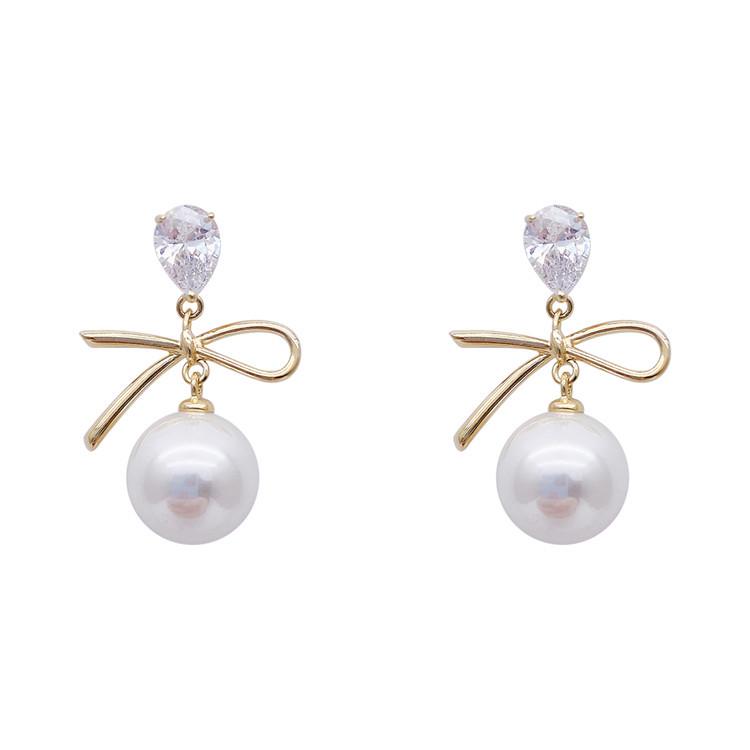 Korean Dongdaemun Knotted Pearl Earrings - Elegant Summer Versatile Design