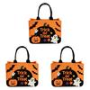 Ghost And Bat Candy Bag Halloween Trick or Treat Bag, Felt Goodie with Pumpkin Patches, Tote Large for Kids, Party Favor, Haunted House Decor Stiff