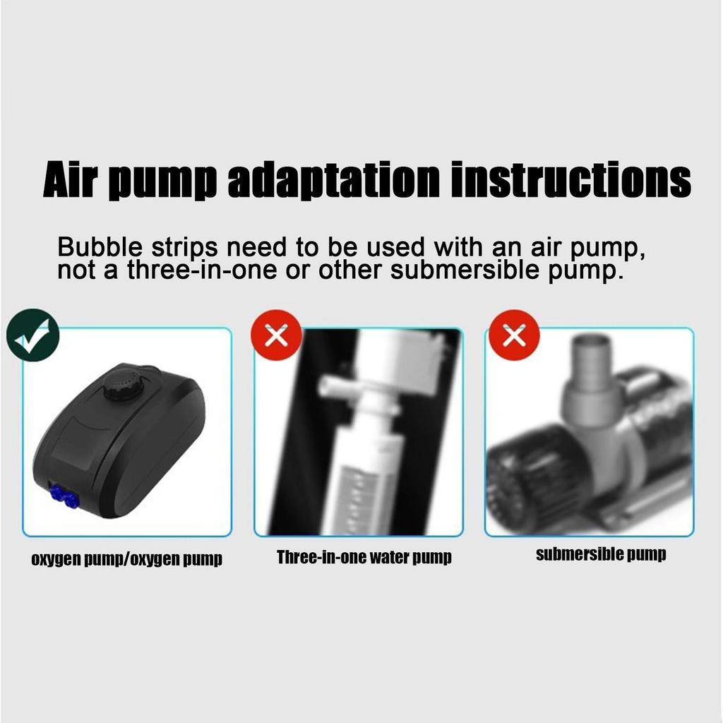Long Aquarium Bubble Bar Quiet Aluminum Alloy Self-Sinking Strip Diffuser Fish Tank Air Bubbler For Freshwater Saltwater