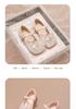 2026 Spring/Autumn Girls' Princess Leather Shoes - Shiny Crystal Rhinestone Baby Flats