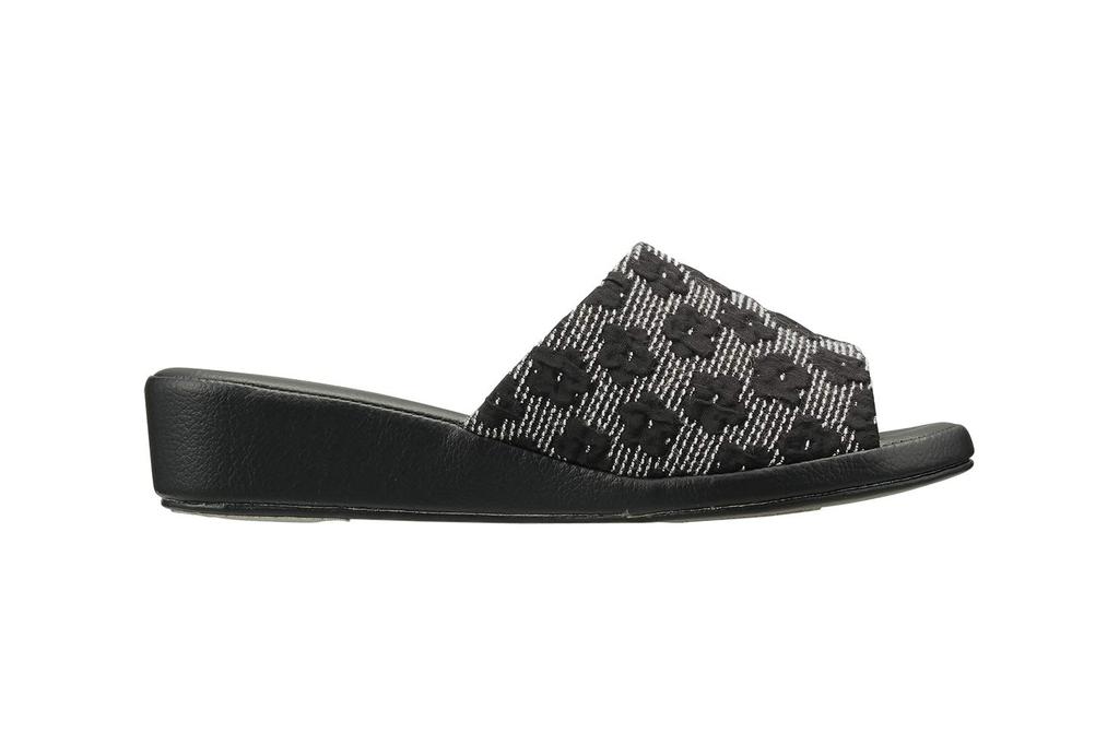 Pansy 9335 Indoor Puffed Jacquard Size Black Shoes, Weave, Women's, M,
