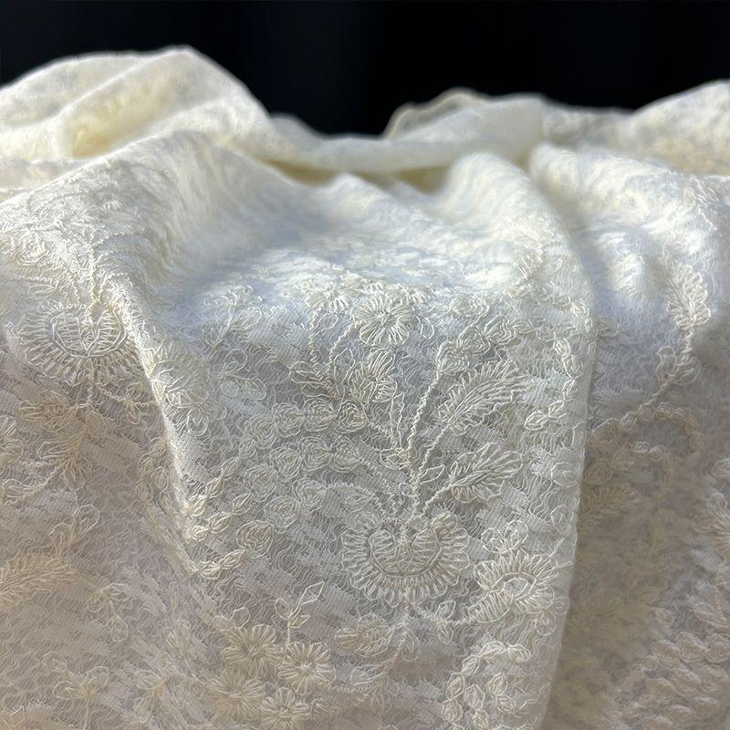 High-end Heavy Industry's Embroidered Vintage Lace Fabric Can Be Used for Wedding Dresses Formal Gowns Designer Clothing Fabrics