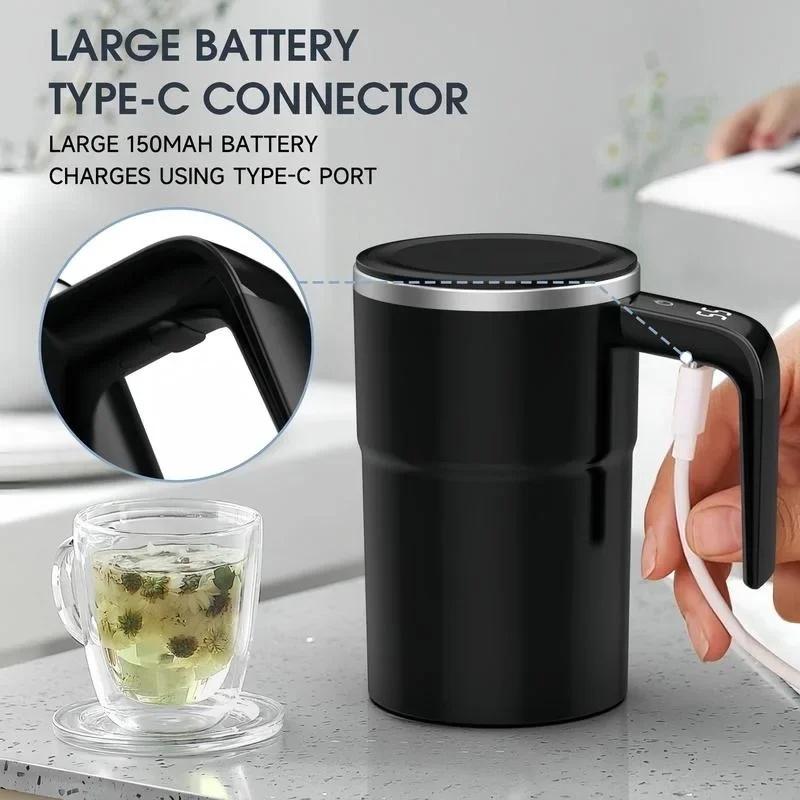 Xiaomi New USB Rechargeable Automatic Magnetic Cup Electric Coffee Milk Self Mixing Mug Home IP67 Waterproof Food Safe 380ML Coffee Mug