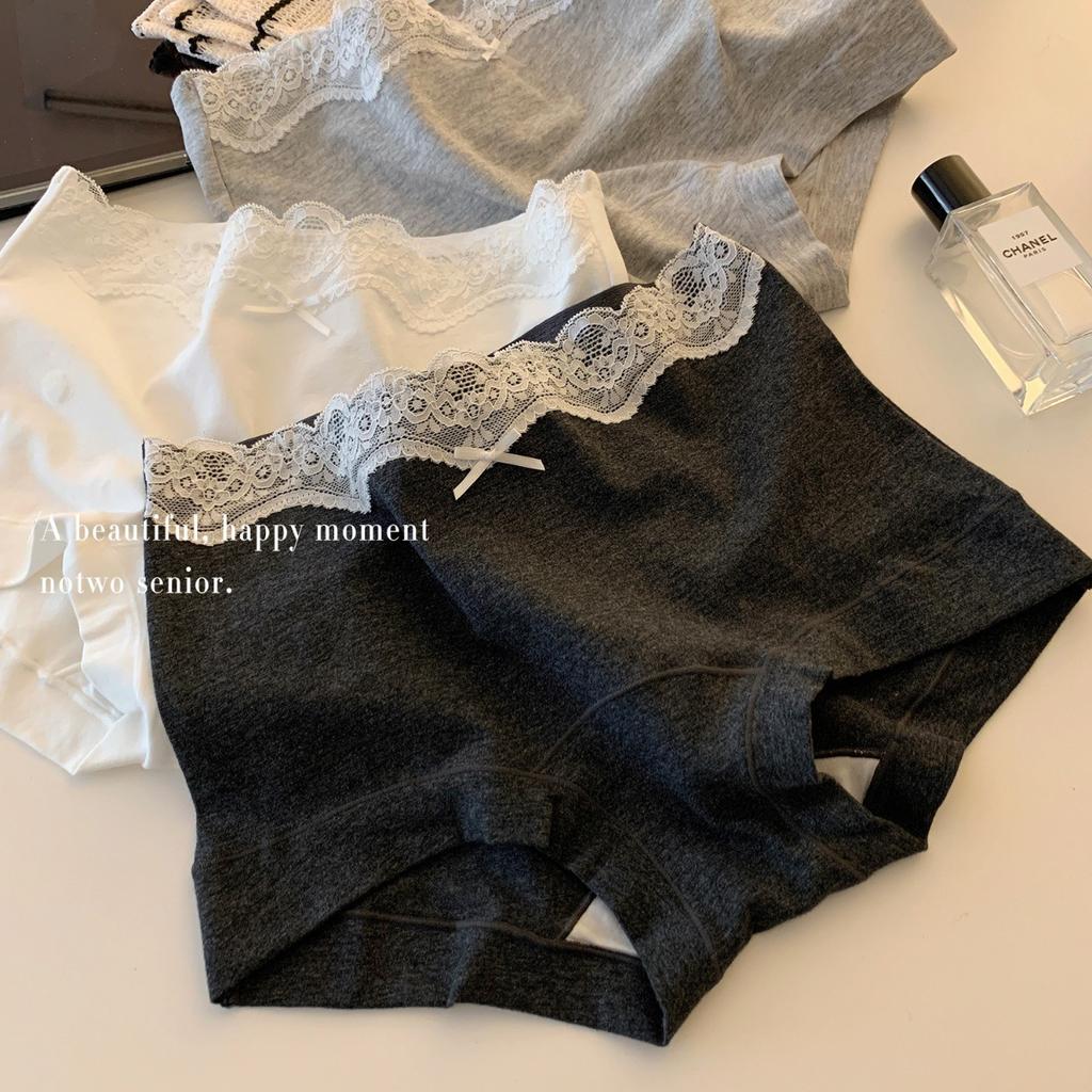 Women's Flat Corner Underwear Cotton Extended Crotch Lace Edge Wrapped Underwear Women's Underwear