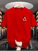 Red Mickey Mouse Series Tshirt Oversized Mens Casual Cotton Womens Couple Top Tshirt Vacation Neutral Short Sleeved Shirt