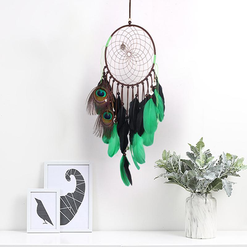 Feather Dream Catcher Wind Chimes Hand-woven Catcher for Girls Boy Kids Bedroom Hanging Ornaments Home Decor Festival Gifts