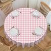 Pink Houndstooth Tablecloth Round Oilproof Geometric Dogstooth Graphic Table Cloth Cover for Banquet 70 Inch