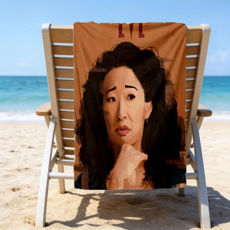 Ultra Soft Beach Towel with Killing Eve Theme,Ideal for Pool,Camping, Diving,Perfect Travel Essential, Vibrant Beach Towel.