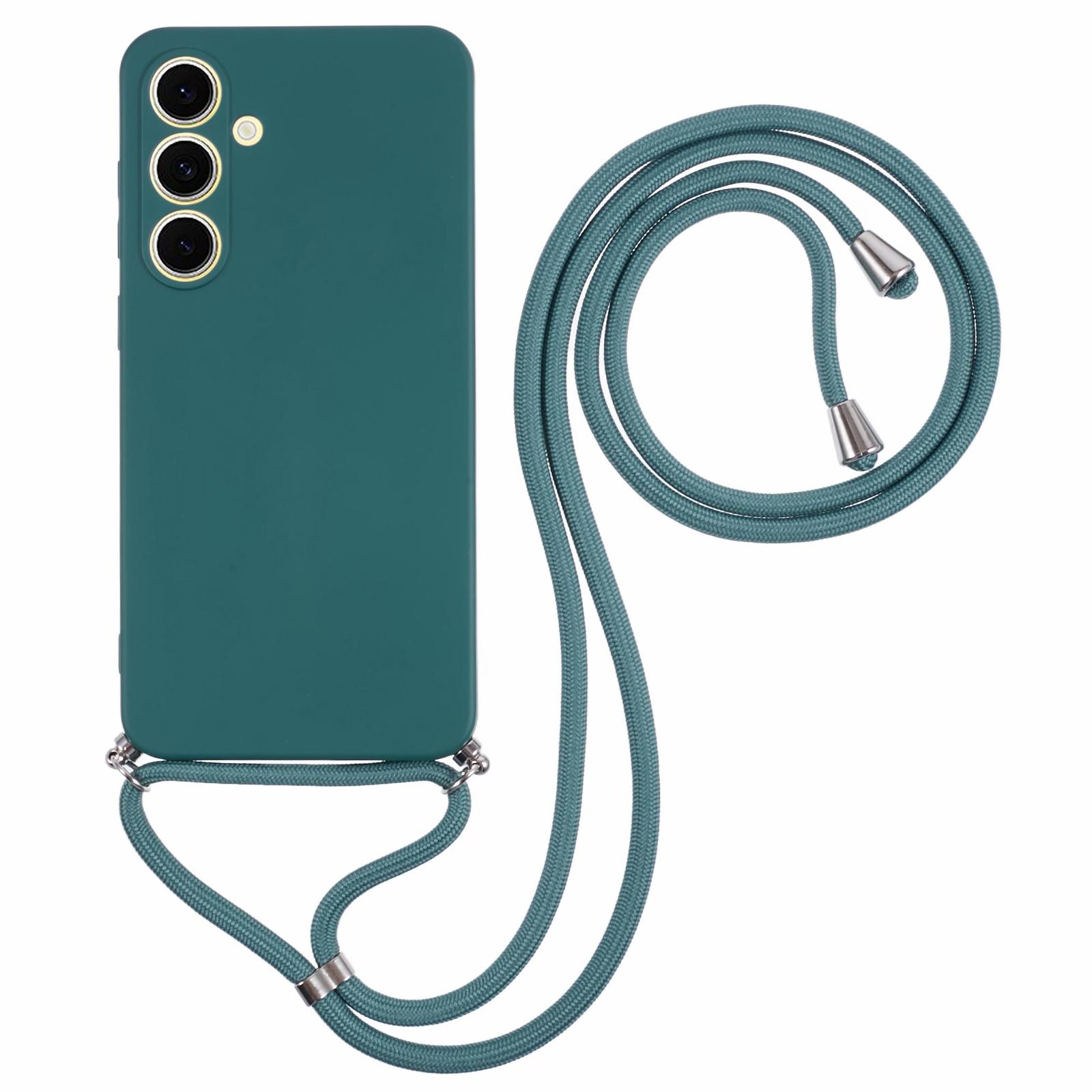 

Для Samsung Galaxy S25 FE Чехол Гибкий ТПУ Подкладка из волокна Противоударный Наплечный Чехол для телефона Army Green