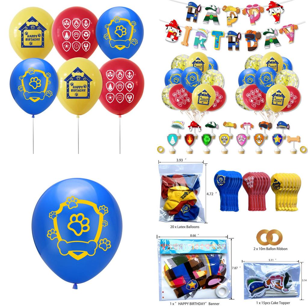 Vibrant Paw Patrol Birthday Party Decoration Set With Adorable Cake Toppers And Balloons